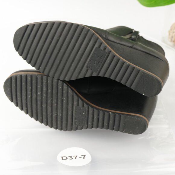 Soul Naturalizer Womens Haley Boot Size 7 Black Leather Wedge Heel Zip Bootie - Picture 8 of 12